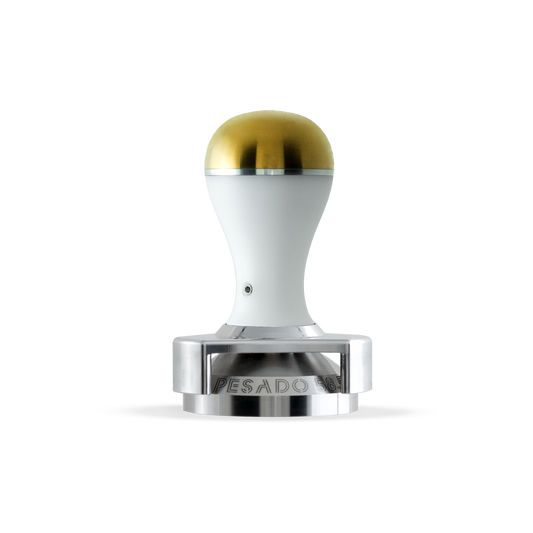 Pesado Tamper w/ Depth Adjuster- White & Gold