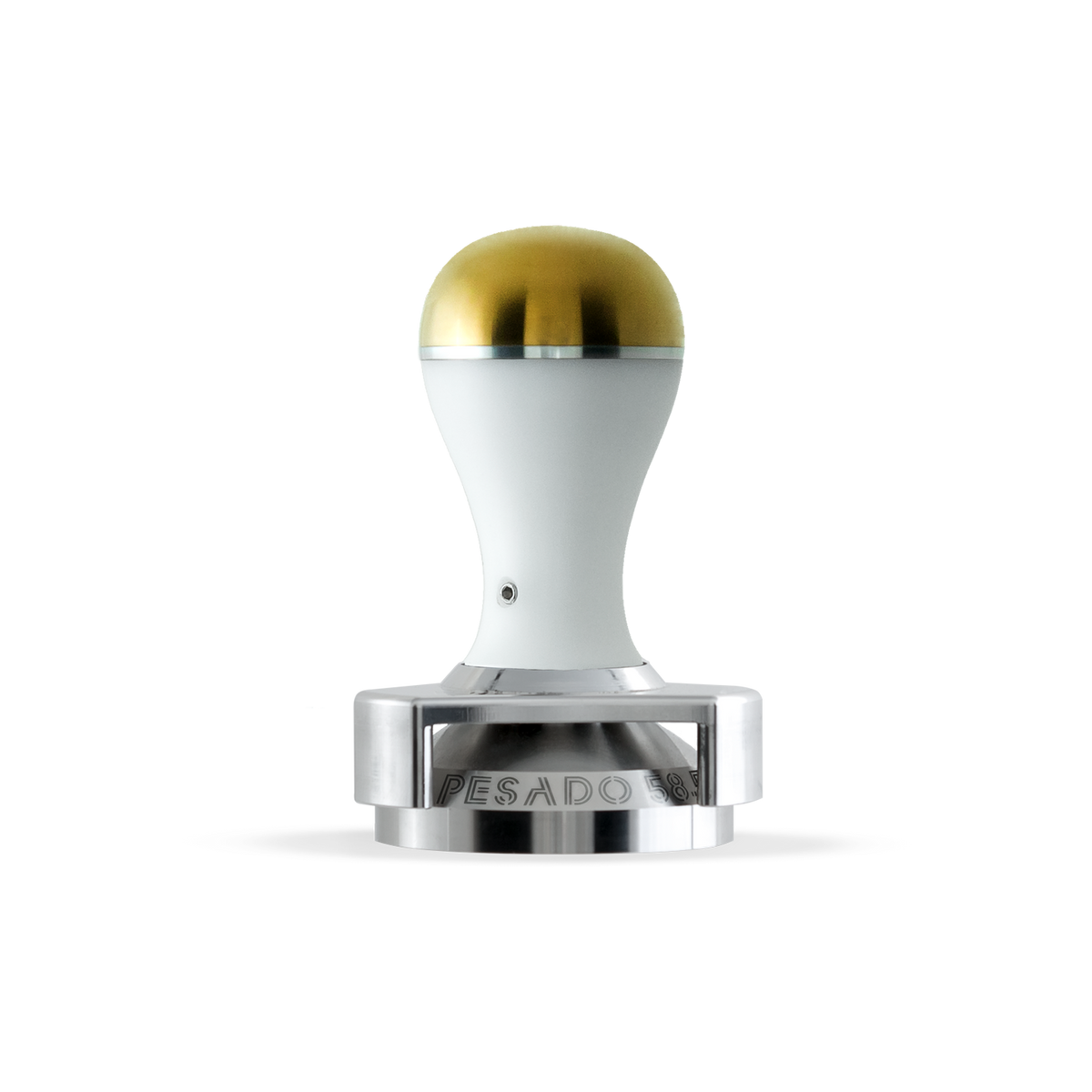 Pesado Tamper w/ Depth Adjuster White & Gold Saraya Coffee Roasters