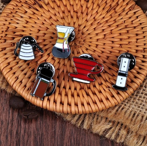 5PCS/SET COFFEE BARISTA PINS ACCESSORIES BROOCHES COSPLAY SMALL DECORATION - Saraya Coffee Roasters