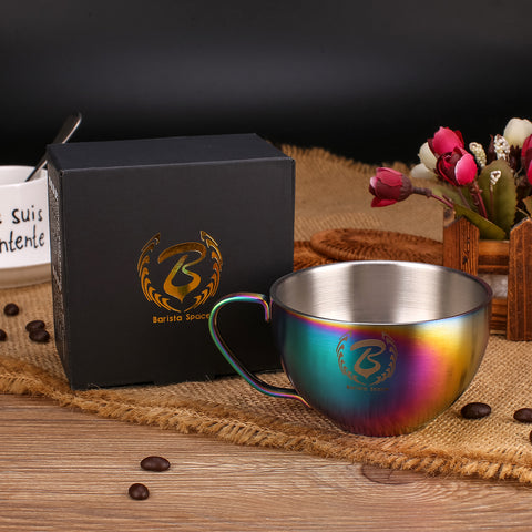 Barista Space Latte Art Cup 250ml - Sandy Rainbow