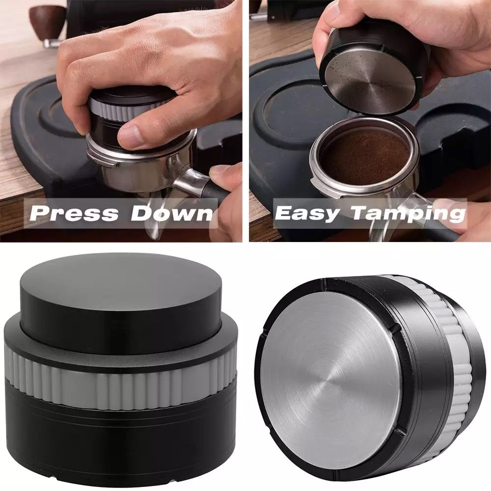 Saraya 58mm Flat Force Tamper – Precision Manual Tamper for Espresso Machines (Black)