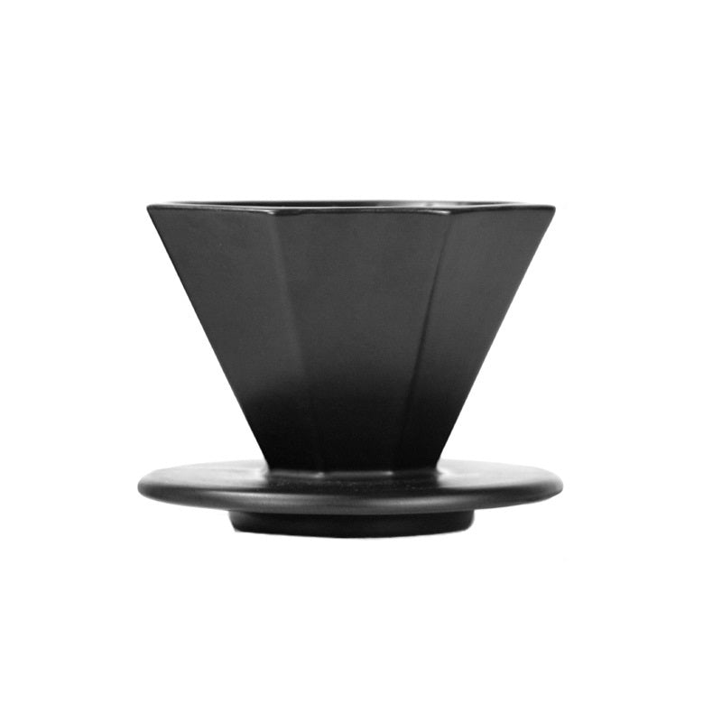 Saraya Creative Octagonal-Shaped Ceramic Dripper 01 (1-2 cups) - Black