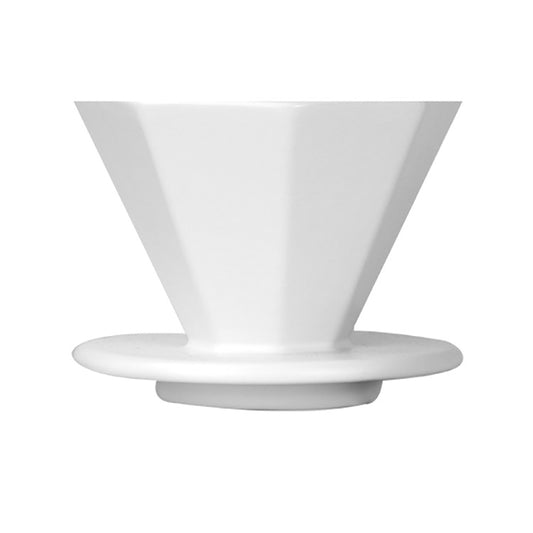 Saraya Creative Octagonal-Shaped Ceramic Dripper 02 (2-4 cups) - White
