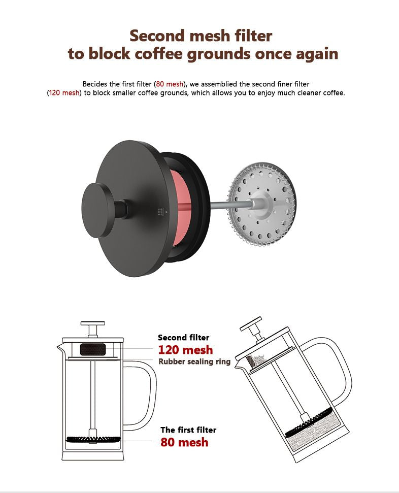 Timemore French Press 3.0 Dual mesh - 600ml