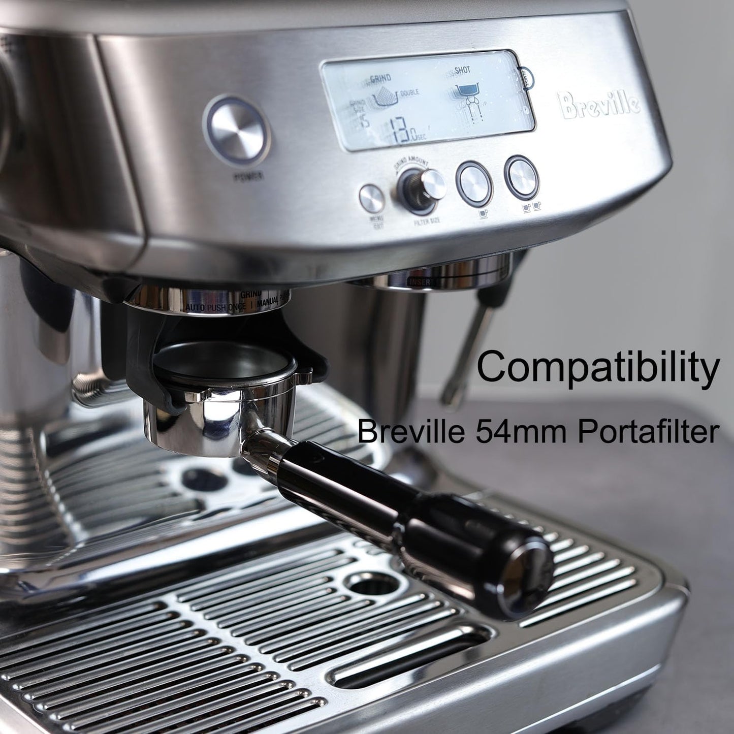 Saraya Bottomless Portafilter 54mm for Breville Sage Espresso Machines with Precision Filter Basket