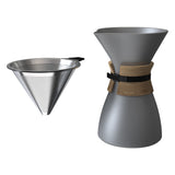 DHPO Ceramic Matte Black Pour Over Coffee Maker with Filter 550ml - Black