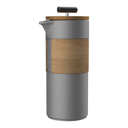 DHPO Ceramic Travel French Press with Wooden lid & Sleeve