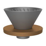 DHPO Ceramic V60 Coffee Dripper with Wood Base