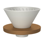 DHPO Ceramic V60 Coffee Dripper with Wood Base