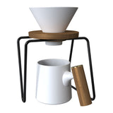DHPO Porcelain V60 Coffee Drip Set with Stainless Steel Stand 450ml