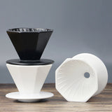 Saraya Creative Octagonal-Shaped Ceramic Dripper 02 (2-4 cups) - Black