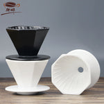 Saraya Creative Octagonal-Shaped Ceramic Dripper 01 (1-2 cups) - White