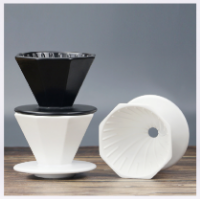 Saraya Creative Octagonal-Shaped Ceramic Dripper 02 (2-4 cups) - Black