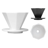 Saraya Creative Octagonal-Shaped Ceramic Dripper 01 (1-2 cups) - White