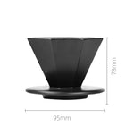 Saraya Creative Octagonal-Shaped Ceramic Dripper 01 (1-2 cups) - Black