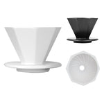 Saraya Creative Octagonal-Shaped Ceramic Dripper 02 (2-4 cups) - White
