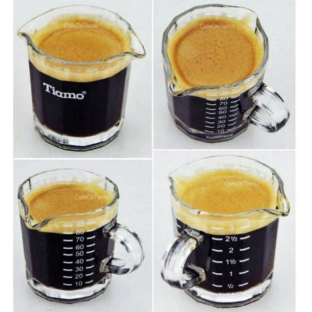 Espresso Shot Glass Pitcher - Double Spouted, Barista Measuring