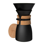DHPO Ceramic 550ml V60 Coffee Server Set with Wooden Lid